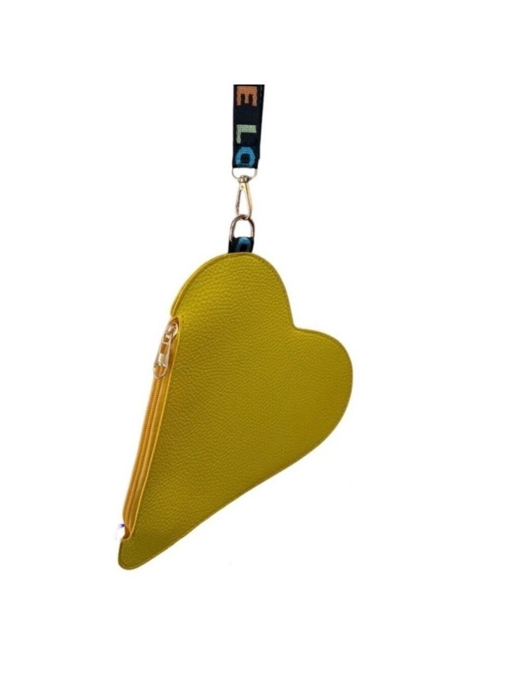 Yellow Heart Shaped Wristlet LOVE Bag - Picture 4 of 5